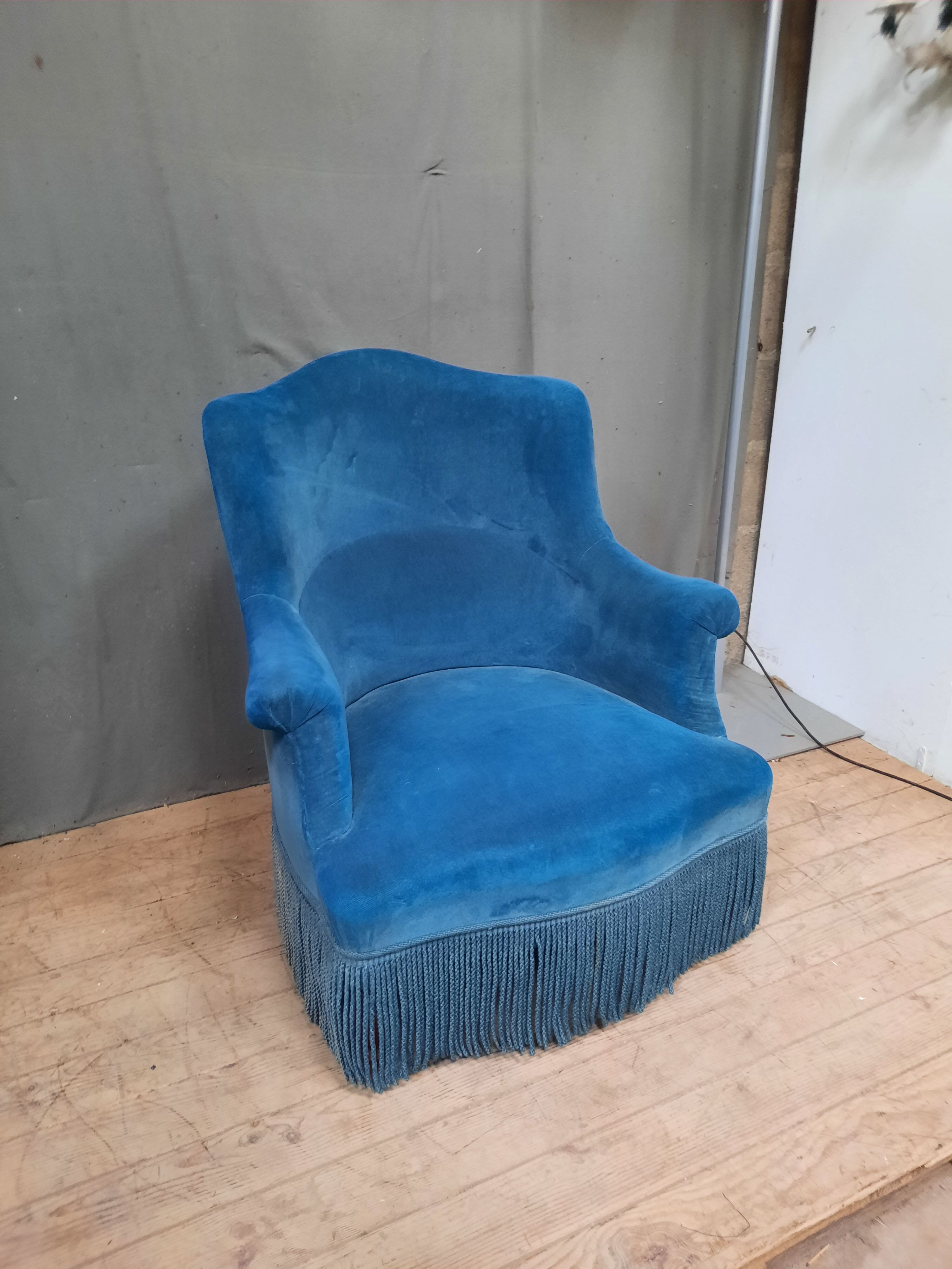 Faiteuil crapaud  bleu