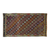 Grand Kilim Turc Vintage Geometrique Multicolore 305 x 156 cm