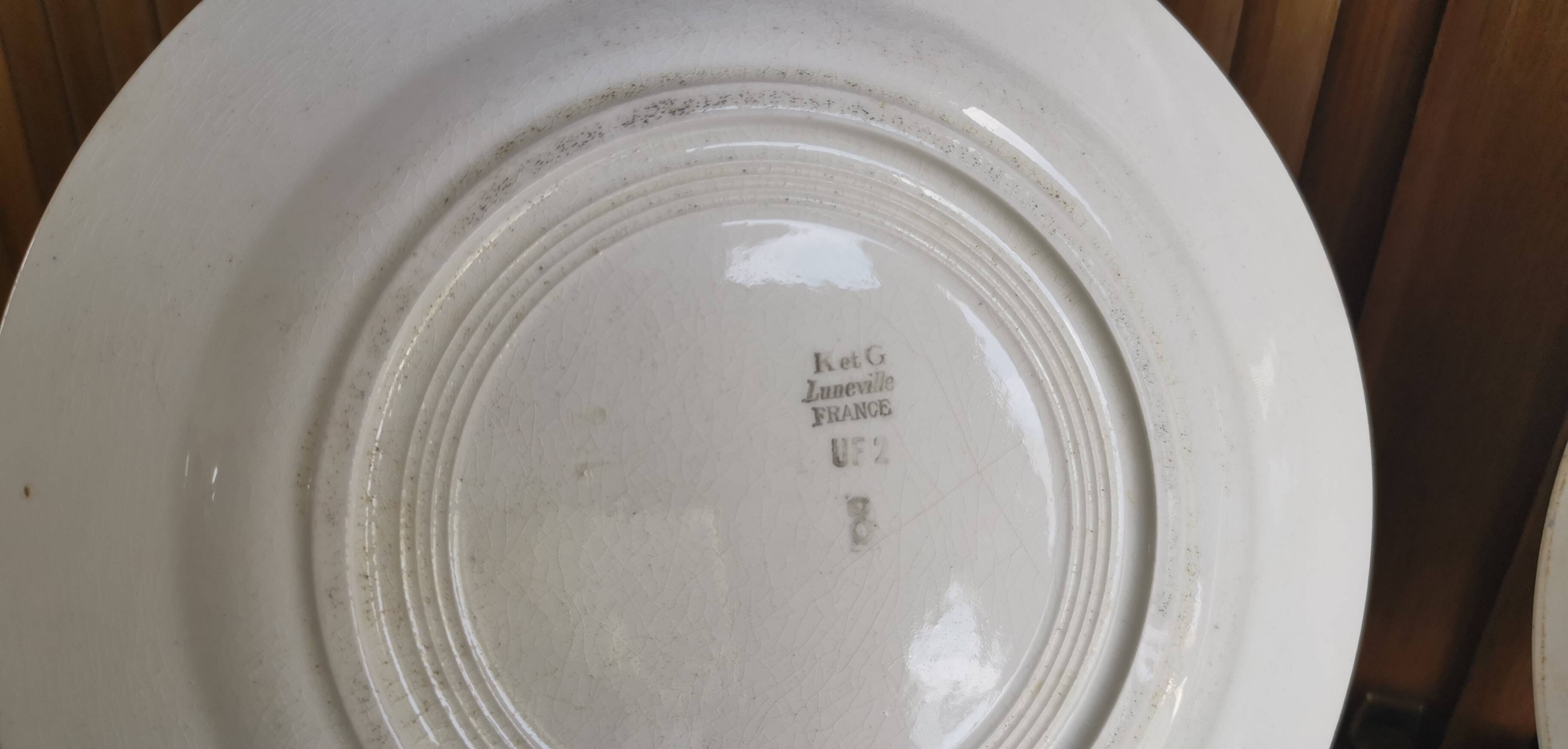 4 old mismatched plates Gien, St Amand, K&G Lunéville