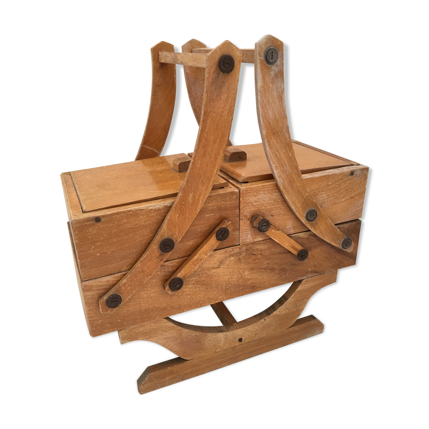 Wooden sewing cart
