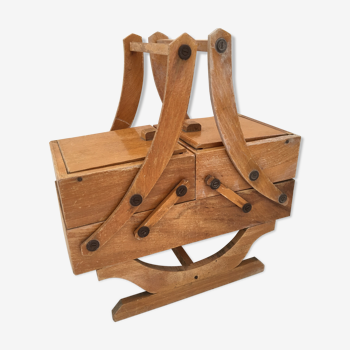 Wooden sewing cart