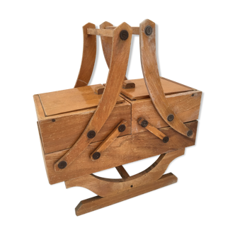 Wooden sewing cart