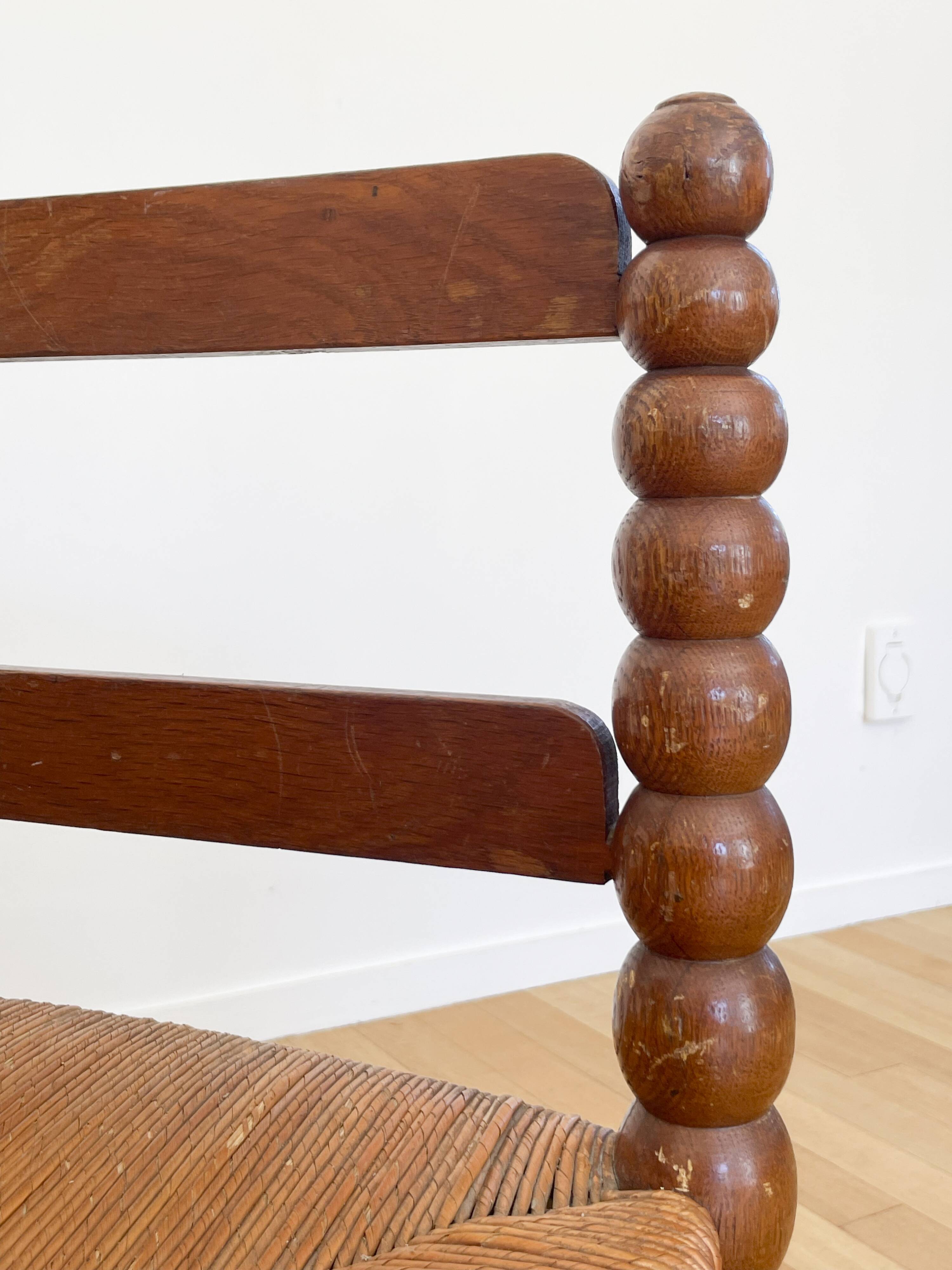 Beaded wood corner chair