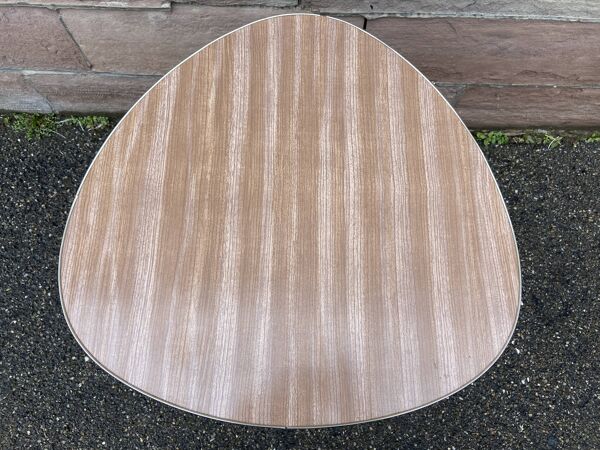 Table basse cocktail formica française vintage 1960 déco bohème