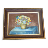 Ancienne peinture représentant un bouquet de fleur