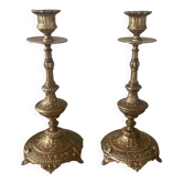 Ancienne paire de bougeoirs