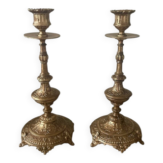 Old pair of candlesticks