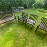 Medici French teak outdoor chairs and bench