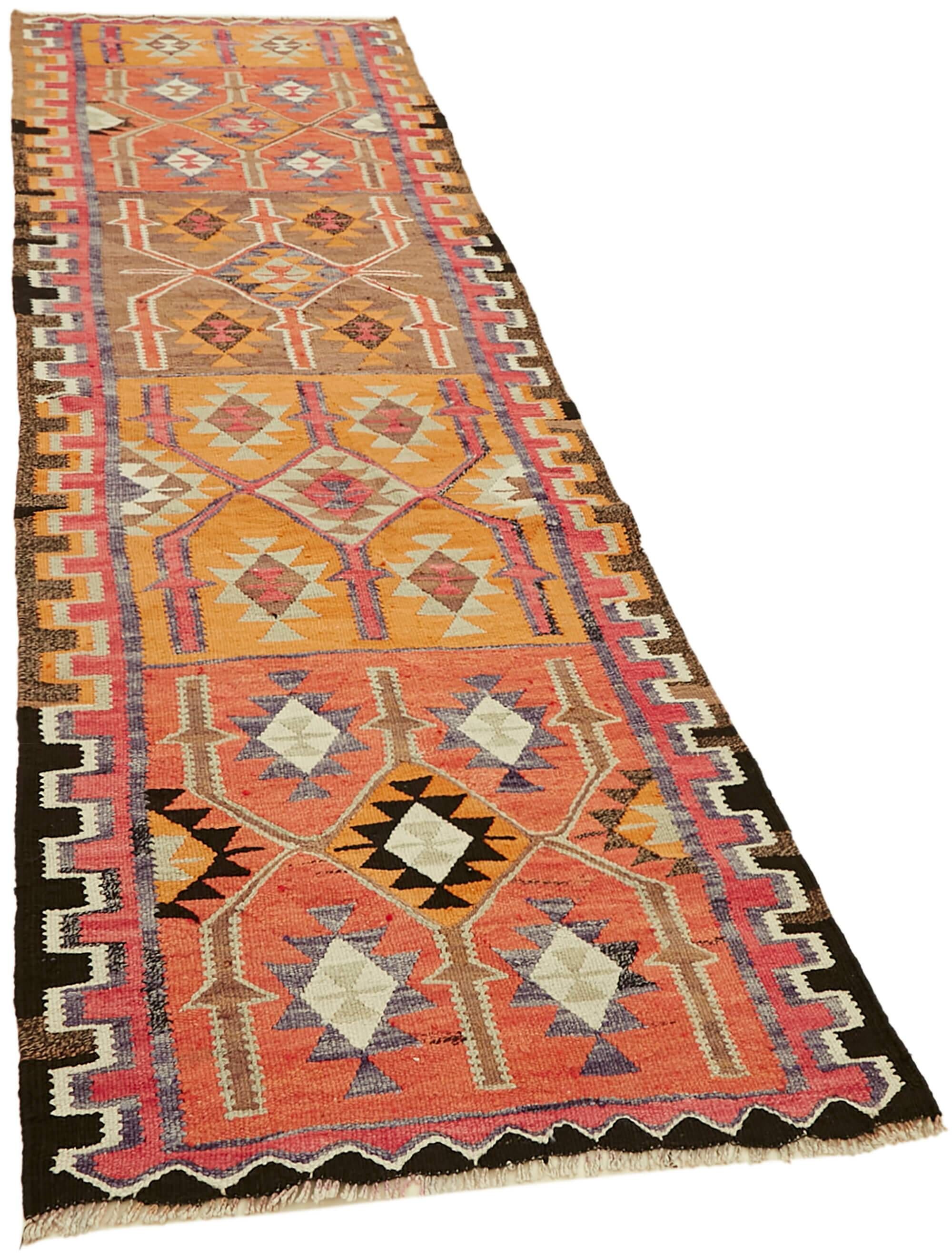 Turkish Handwoven Vintage Herki Kilim 97 cm x 325 cm