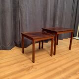 A pair of Kvalitet Form Funktion rosewood side tables Denmark 1960s