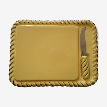 Yellow and golden cheese platter