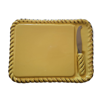 Yellow and golden cheese platter