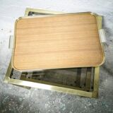Vintage gold metal and Formica tray