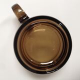 Six tasses à café en verre fumé