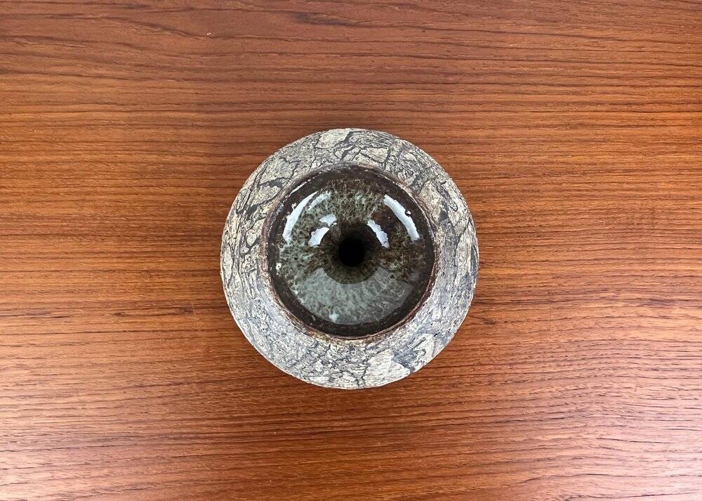 Vintage German brutalist studio mushroom vase by Gerhard Liebenthron, 1970s.