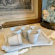 Tray and 5 antique brass liqueur glasses