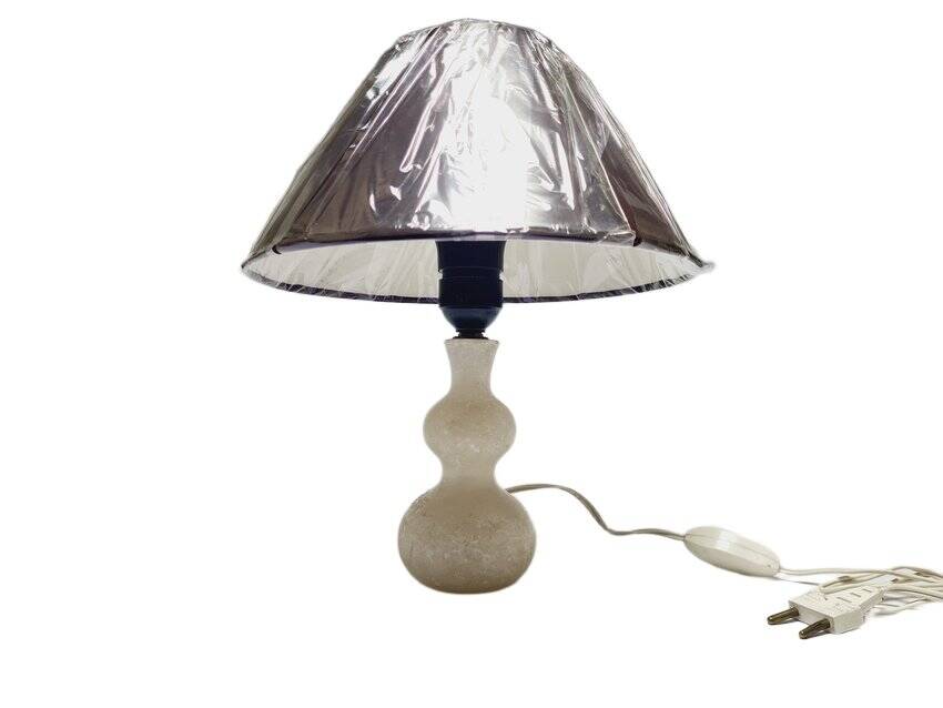 Art Deco alabaster bedside lamp, Belgium, 1950s