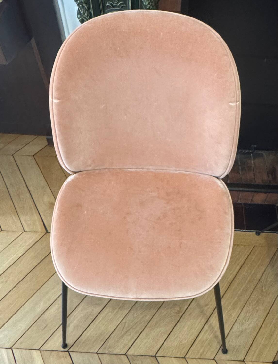 Gubi gray velvet chair