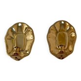 Paire de appliques en laiton suédoises du milieu du siècle