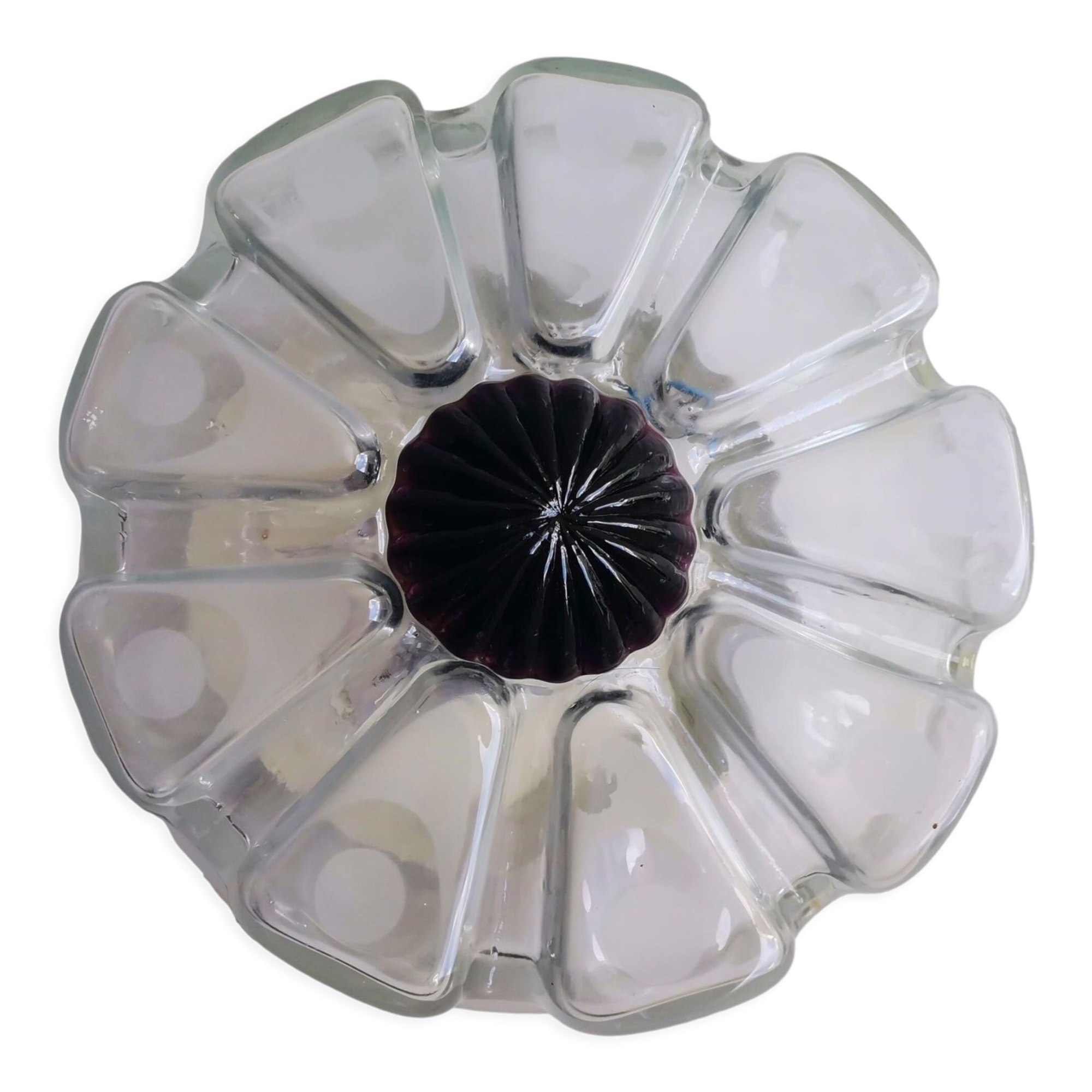 Mid Century modernist frosted glass flush mount ceiling or wall light fixture lamp, 1960s