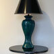 Table lamp in green lacquered porcelain, Italy 70s