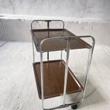 Chrome Midcentury folding service trolley, Germany 1950s