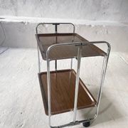 Chrome Midcentury folding service trolley, Germany 1950s