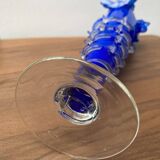 Murano cobalt blue vase with ruffled edge