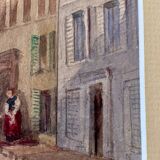 Old painting, landscape of Provence, Hyères, signed, early XX century