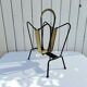 Porte revues métal et cuir, Jacques Adnet, vintage