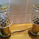 Lampes avec abat-jours en verre de Kamenický Šenov 1970s