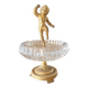 Footed catch-all / ashtray with cherub (glass and gilded metal)