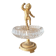 Footed catch-all / ashtray with cherub (glass and gilded metal)