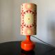Lampe orange à fleurs 1970