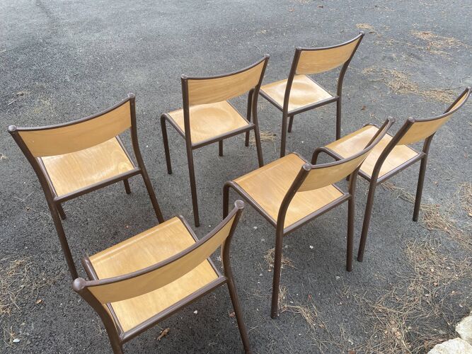 Lot de 6 chaises d’école