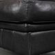 Large and timeless black ottoman made of cowhide leather in English style
