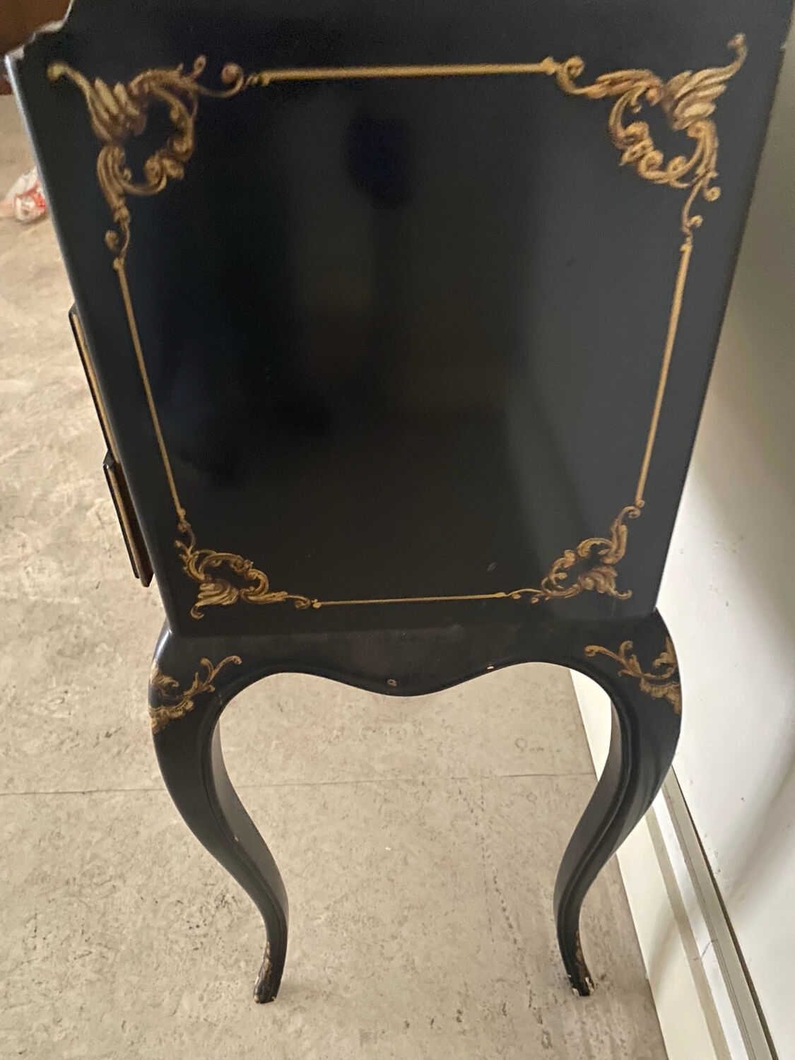 Coiffeuse en bois laqué noir