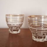 Set of 4 vintage glasses with gold rim