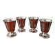 4 vintage stainless steel cups