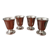 4 vintage stainless steel cups