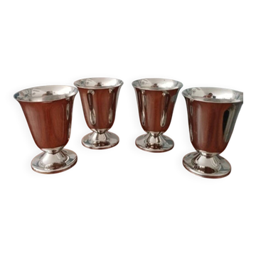 4 vintage stainless steel cups
