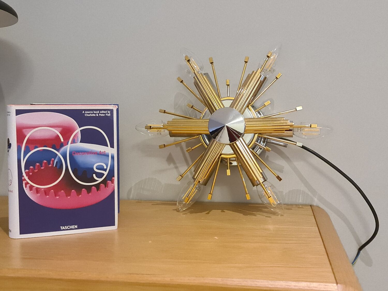 Ceiling lamp, wall lamp, chandelier sun, star, Italy vintage 1960