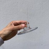 Pair of transparent glass candlesticks