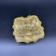 Empty pocket, Murano, Archimedes Seguso, yellow, gold, bubbled, stylized flower-forming, blown glass, Italy
