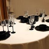 6 Luminarc "Octime" black wine glasses
