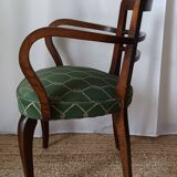 Art deco mahogany bridge armchair