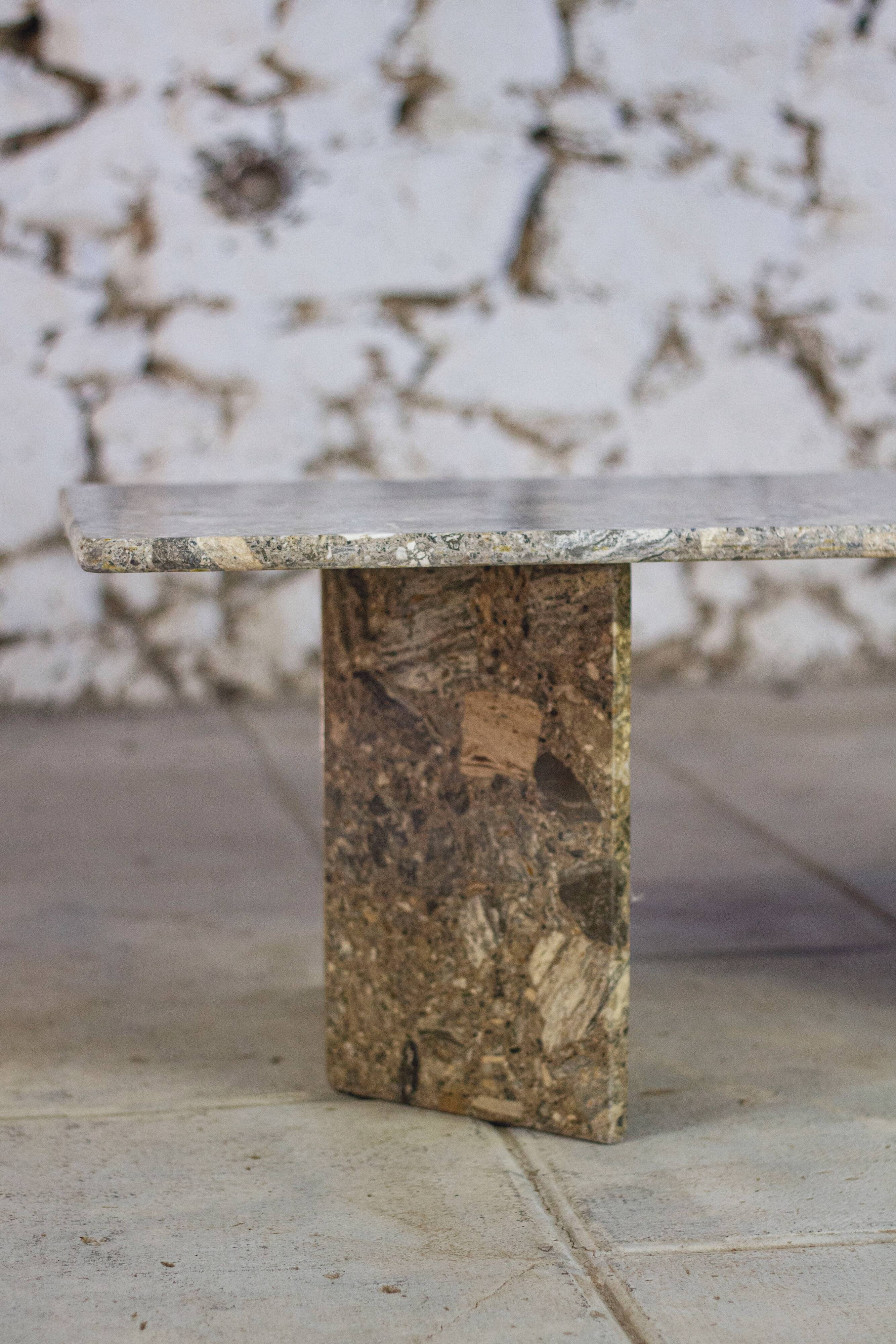 Travertine terrazzo coffee table, 1970