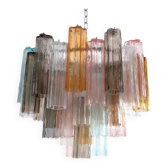 Multicolor “tronchi” murano glass chandelier