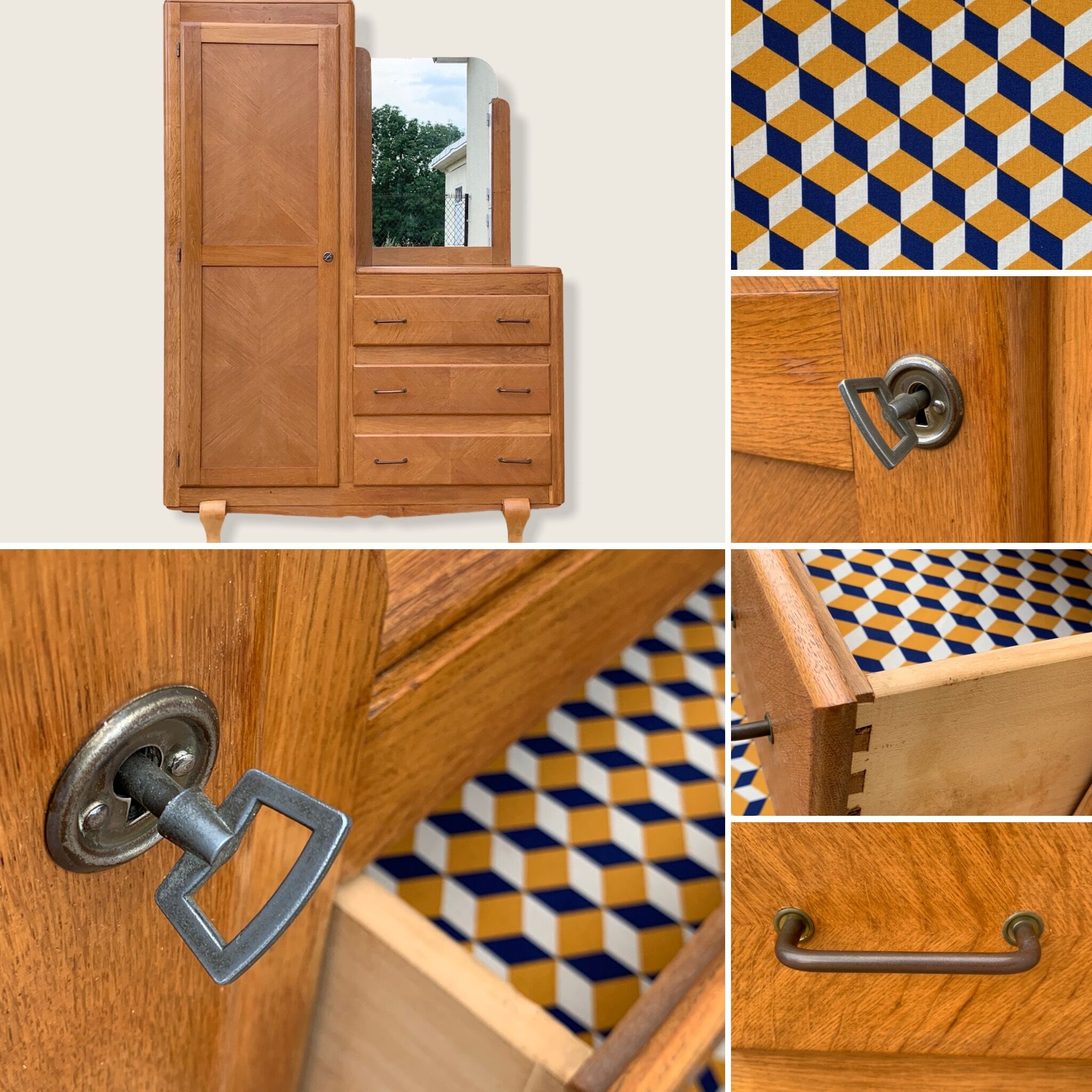 Asymmetrical vintage wardrobe 1950