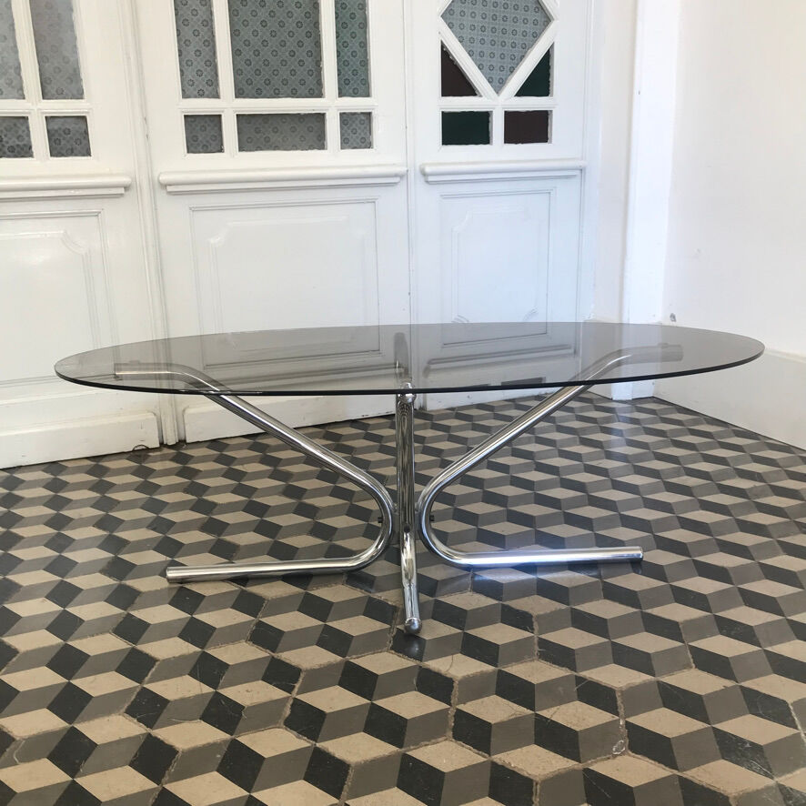 Vintage coffee table smoked glass